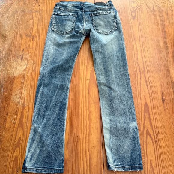 FWRD DENIM NEW YORK Jeans 32x34 Slim Fit Blue Wash Button Detail - Picture 7 of 7